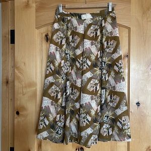 Vintage travel nostalgia midi skirt.